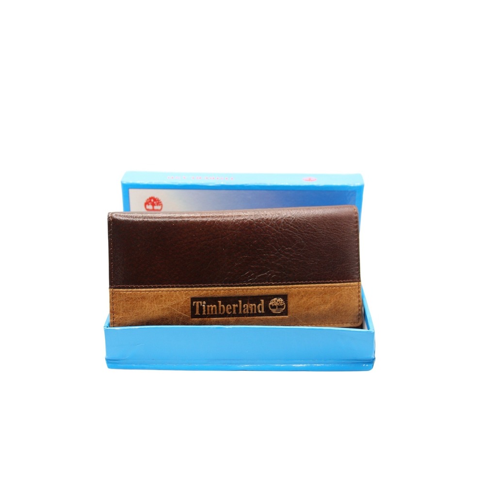 Timberland Vintage Brown Two Tone Leather Clutch Wallet ID Window 91013 NIB